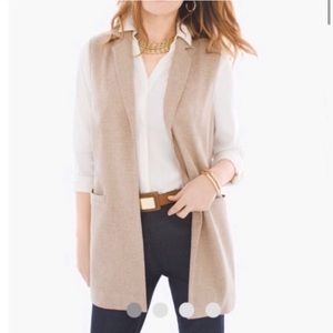 Chico’s neutral clean linen vest jacket NWT